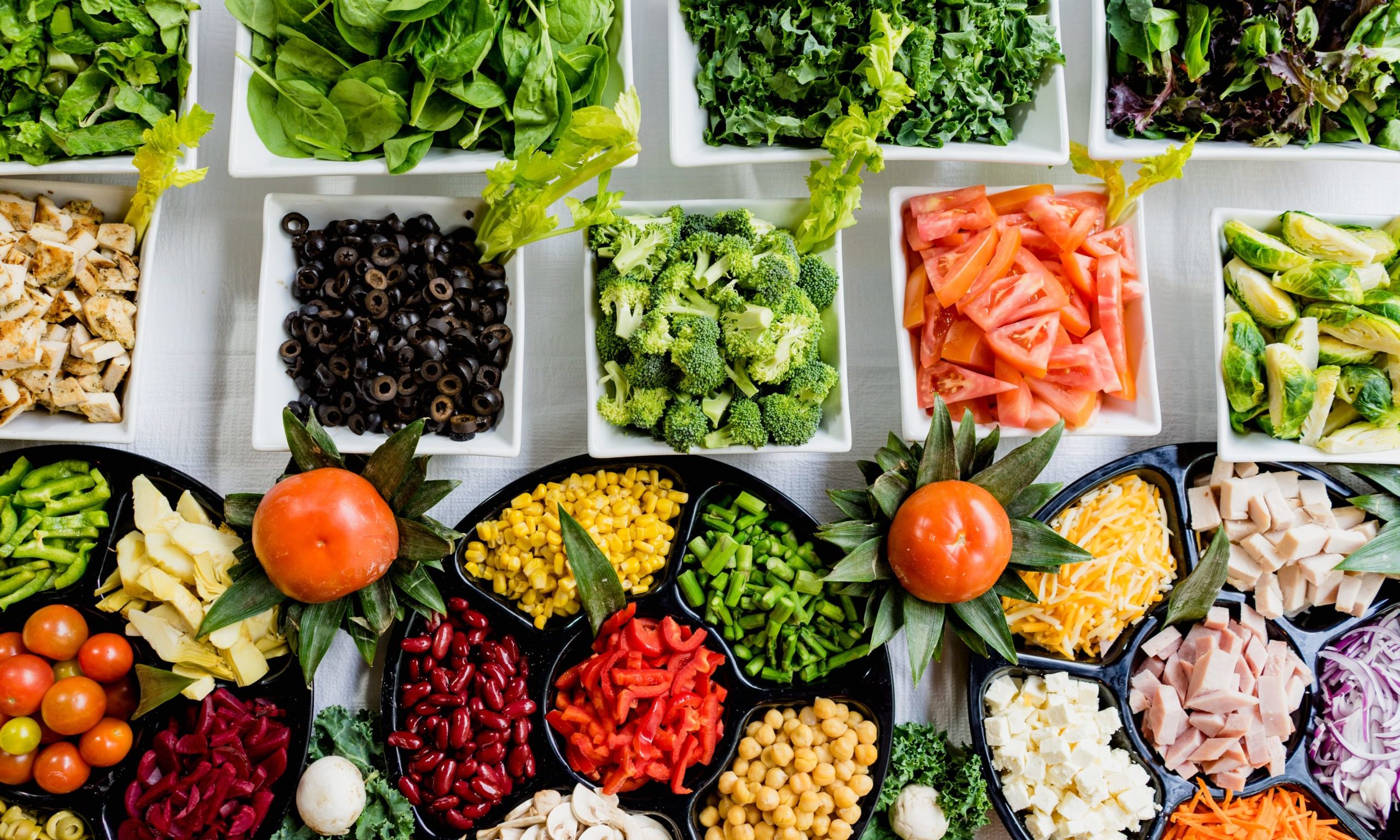 Table of fresh fruit and veggies our care on-staff dietitian Endless Journey Hospice Omaha Nebraska