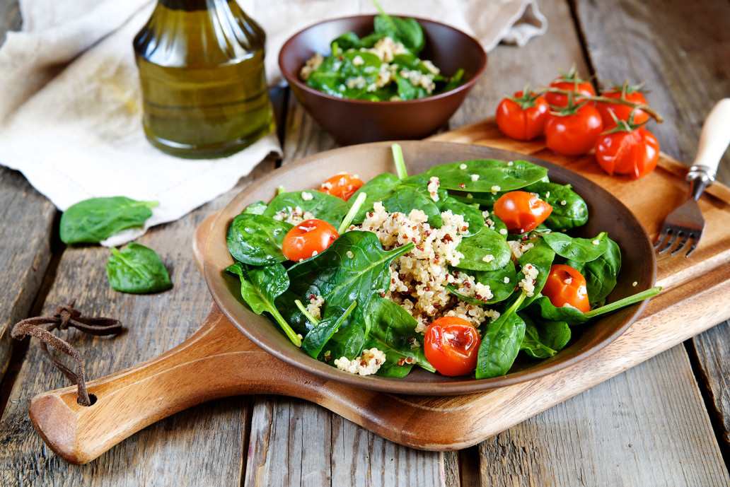 spinach and quinoa salad dietary nutrition education dietitian Endless Journey Hospice Omaha Nebraska